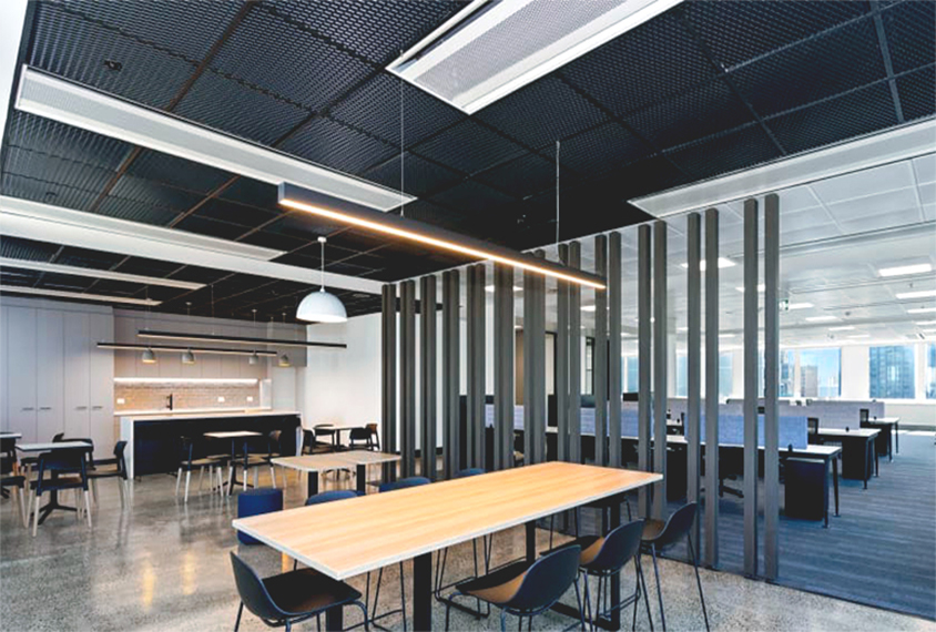Canteen area inside the 500 Collins Street building with FTF Group's® Active Chilled Beams supplied above Canteen area inside the 500 Collins Street building with FTF Group's® Active Chilled Beams supplied above