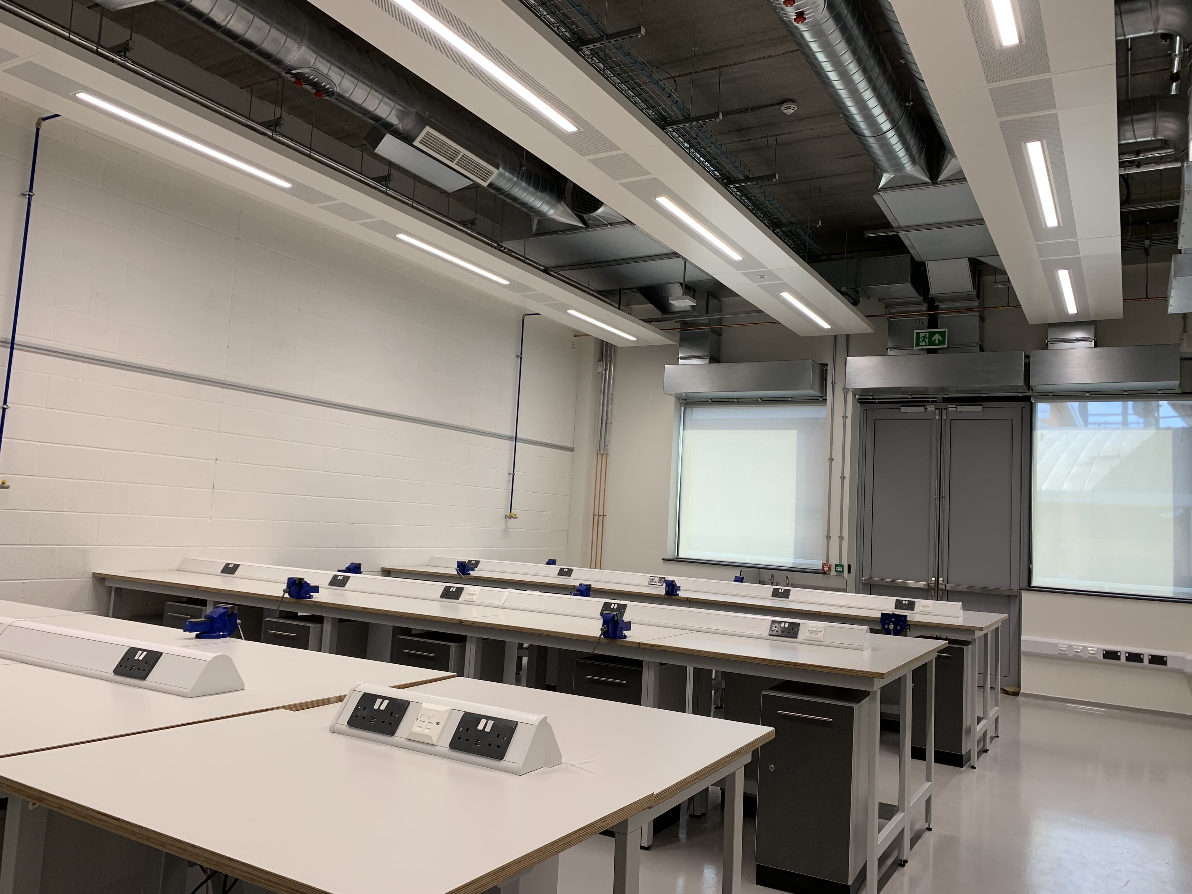 Image showing a classroom containing chilled beams Classroom containing chilled beams