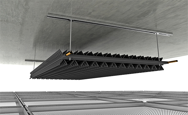 A mockup render of the X-Wing Radiant Passive Chilled Beam from FTF Group