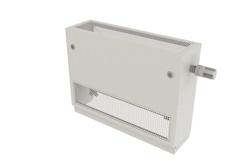 GIF showcasing how Frenger's LST Radiator Covers can safety drop down Healthcare Radiator Cover