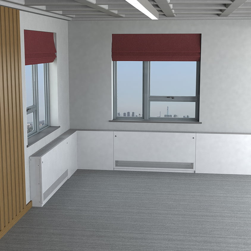 Image showing Frenger's Armis Continuous Bespoke Perimeter System with a flat top Continuous LST Radiator Cover