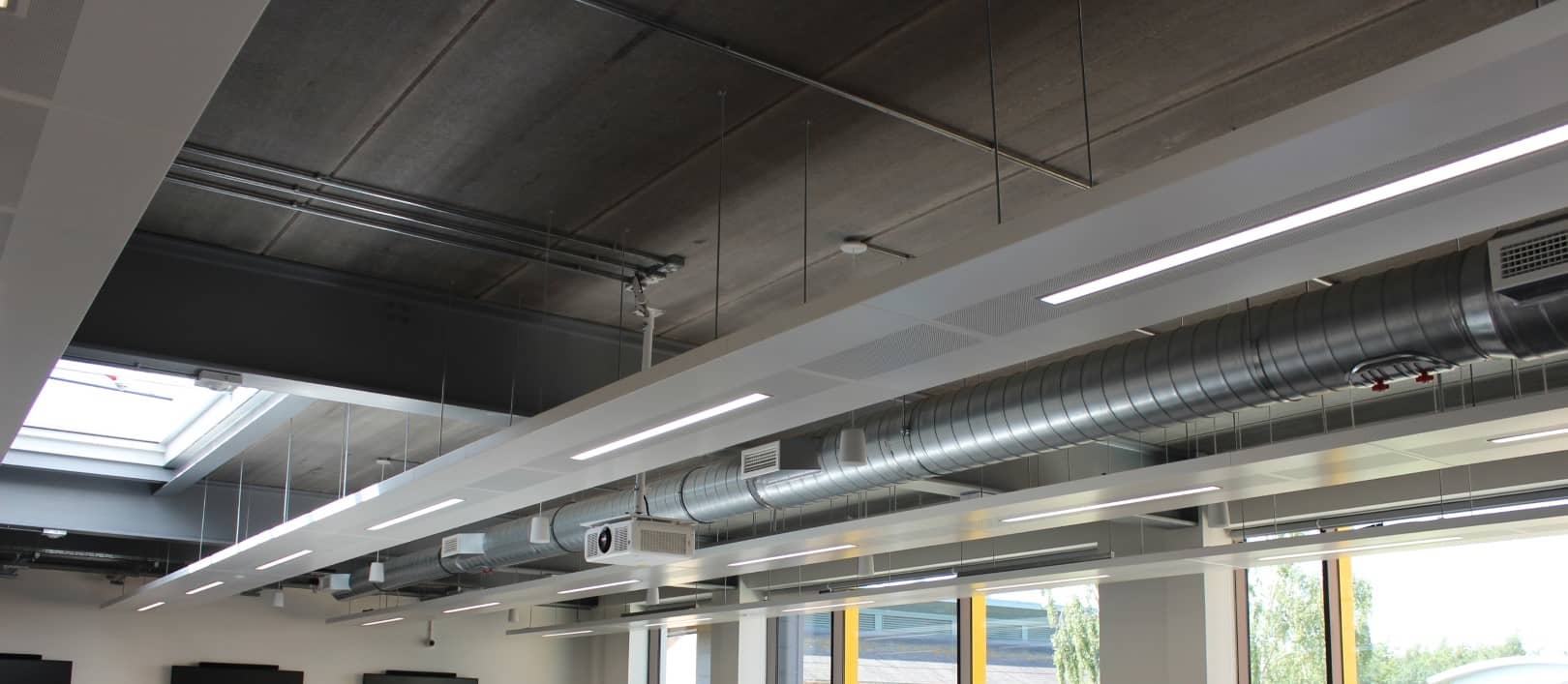 An image showing FTF Group's® Multi-Service Radiant Heating Panels inside the NTU Engineering building An image showing Frenger's® Multi-Service Radiant Heating Panels inside the NTU Engineering building