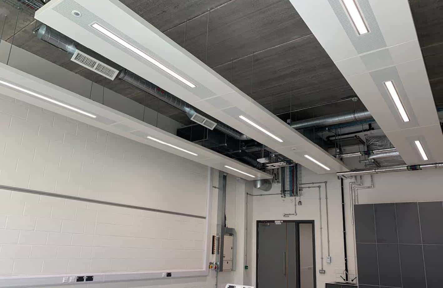 Another view of Frenger's® Multi-Service Radiant Panels in the NTU engineering building Another view of Frenger's® Multi-Service Radiant Panels in the NTU engineering building