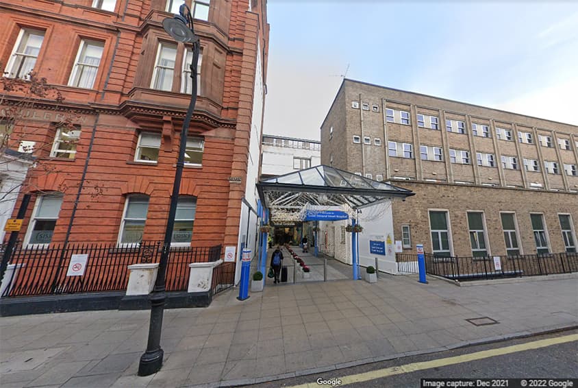Main image showing the outside of the Great Ormond Street Hospital in London, UK Great Ormond Street Hospital