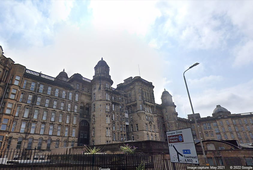 Image showing the outside of the Glasgow Royal Infirmary GRI Gynae