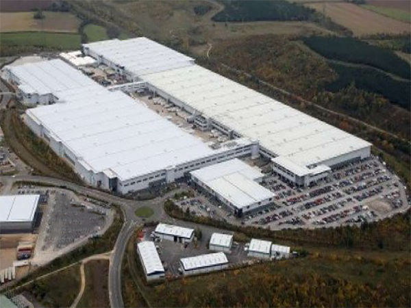 Aerial image showing the outside of the Sports Direct Distribution Center located in Mansfield Sports Direct Distribution Center