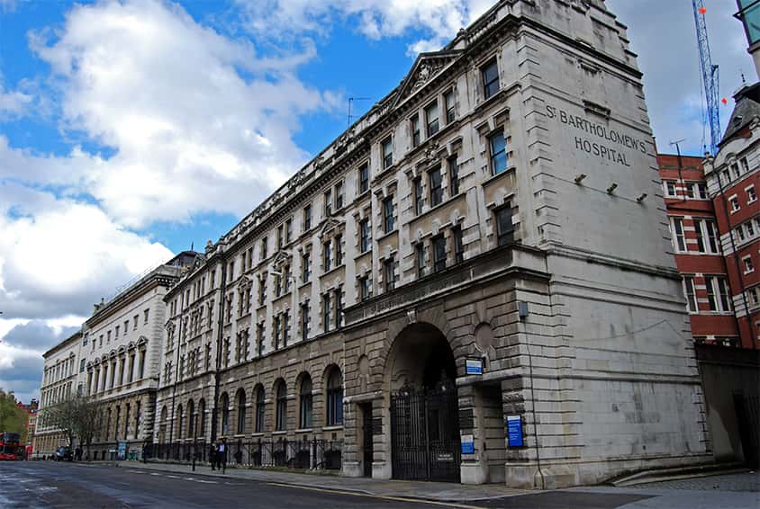 Image showing the outside of the St Barts Hospital in London, UK St Barts Hospital